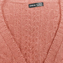Moosta cardigan informal de manga de globo con nudo delantero de unicolor para otono/invierno