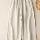 Zanzea pantalones anchos de pierna larga casuales y sueltos con cintura elastica de moda para mujer, pantalones chino de color solido