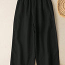 Zanzea pantalones largos de mujer con cintura elastica, de corte casual y suelto, de pierna ancha, de color liso estilo chino