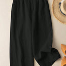 Zanzea pantalones largos de mujer con cintura elastica, de corte casual y suelto, de pierna ancha, de color liso estilo chino