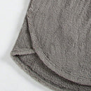 Sudadera con capucha remendada bordada de manga larga con dobladillo asimetrico de felpa, calida para el invierno