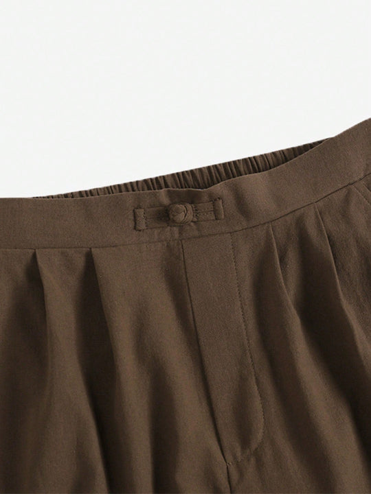 Zanzea pantalones anchos de pierna larga casuales y sueltos con cintura elastica de moda para mujer, pantalones chino de color solido