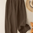 Zanzea pantalones anchos de pierna larga casuales y sueltos con cintura elastica de moda para mujer, pantalones chino de color solido