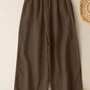 Zanzea pantalones anchos de pierna larga casuales y sueltos con cintura elastica de moda para mujer, pantalones chino de color solido