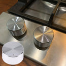 5 unidades de perillas univer para estufa de gas, interruptor de control rotativo de metal, repuestos de perillas de estufa de cocina, diseño de bloqueo de seguridad - Plata