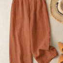 Zanzea pantalones largos de mujer con cintura elastica, de corte casual y suelto, de pierna ancha, de color liso estilo chino