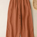Zanzea pantalones anchos de pierna larga casuales y sueltos con cintura elastica de moda para mujer, pantalones chino de color solido