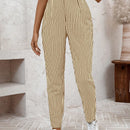 Lune pantalones de mujer casuales a rayas nauticas y entallados, para otono
