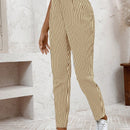 Lune pantalones de mujer casuales a rayas nauticas y entallados, para otono
