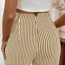 Lune pantalones de mujer casuales a rayas nauticas y entallados, para otono