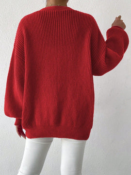 Essnce 1 pieza cardigan de punto casual a todo combinar con botones delanteros de un solo color, apto para otono e invierno