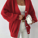 Essnce 1 pieza cardigan de punto casual a todo combinar con botones delanteros de un solo color, apto para otono e invierno