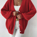Essnce 1 pieza cardigan de punto casual a todo combinar con botones delanteros de un solo color, apto para otono e invierno