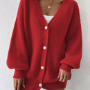 Essnce 1 pieza cardigan de punto casual a todo combinar con botones delanteros de un solo color, apto para otono e invierno