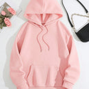 Lune sudadera con capucha informal para mujer con estampado de letra y pata de perro, para otono/invierno