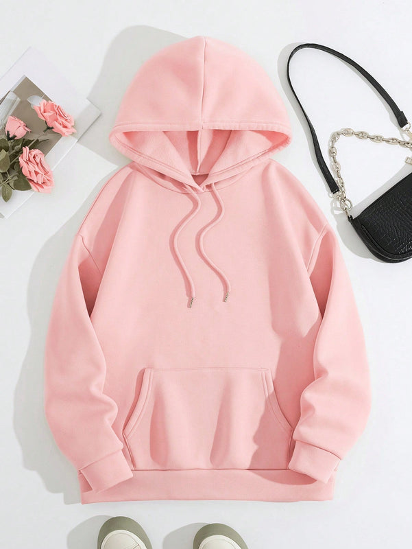 Lune sudadera con capucha informal para mujer con estampado de letra y pata de perro, para otono/invierno