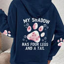 Lune sudadera con capucha informal para mujer con estampado de letra y pata de perro, para otono/invierno