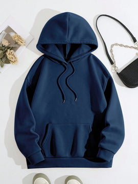 Lune sudadera con capucha informal para mujer con estampado de letra y pata de perro, para otono/invierno