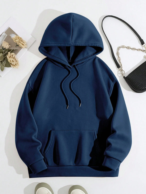 Lune sudadera con capucha informal para mujer con estampado de letra y pata de perro, para otono/invierno
