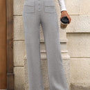 Pantalon de vestir casual de mujer, de pierna recta, con cintura elastica alta y de tela elastica