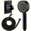 Cabezal de ducha de mano de alta presión con soporte y manguera - 5 modos de flujo de agua ajustables, accesorio redondo de plástico para baño