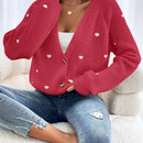 Frenchy cardigan con botones de corte casual y rayas para mujer, para otono/invierno