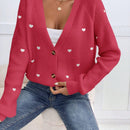 Frenchy cardigan con botones de corte casual y rayas para mujer, para otono/invierno