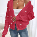 Frenchy cardigan con botones de corte casual y rayas para mujer, para otono/invierno