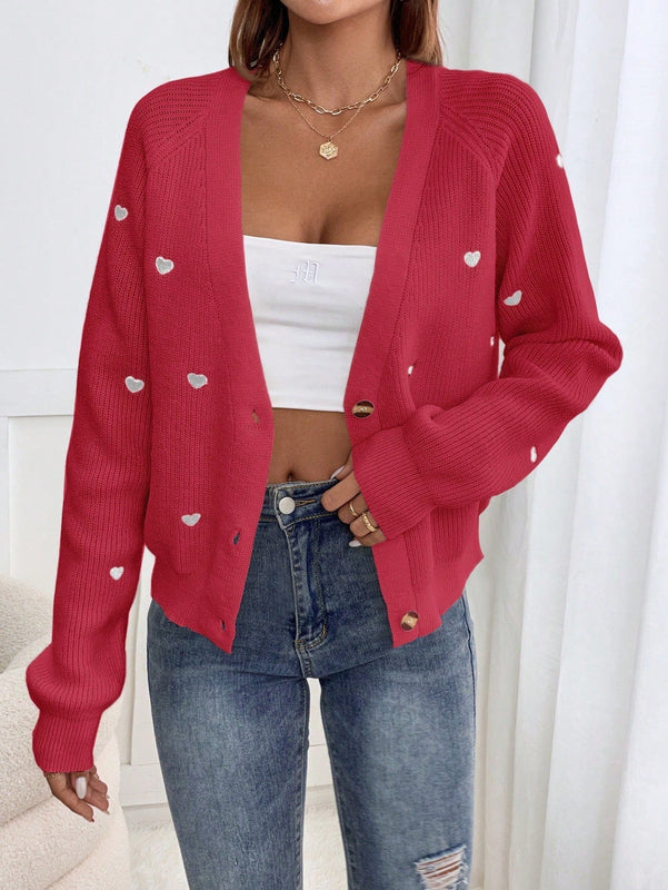 Frenchy cardigan con botones de corte casual y rayas para mujer, para otono/invierno