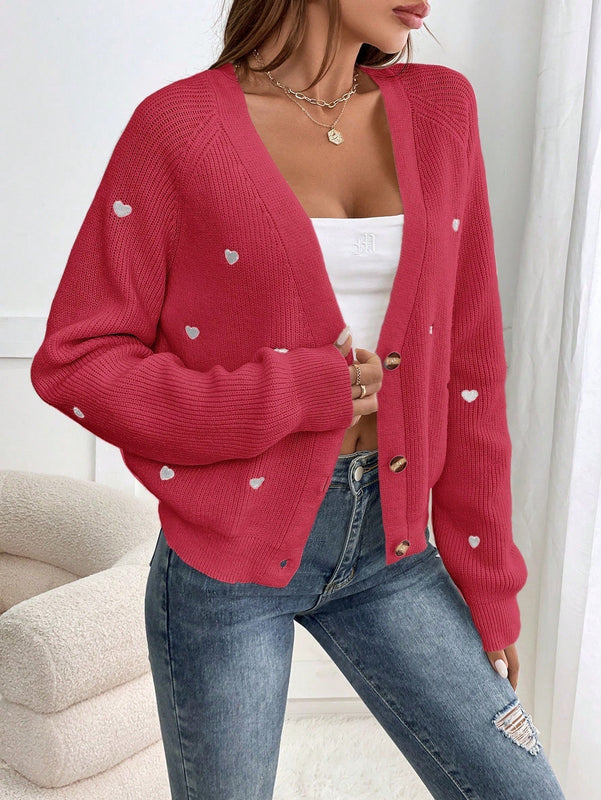 Frenchy cardigan con botones de corte casual y rayas para mujer, para otono/invierno
