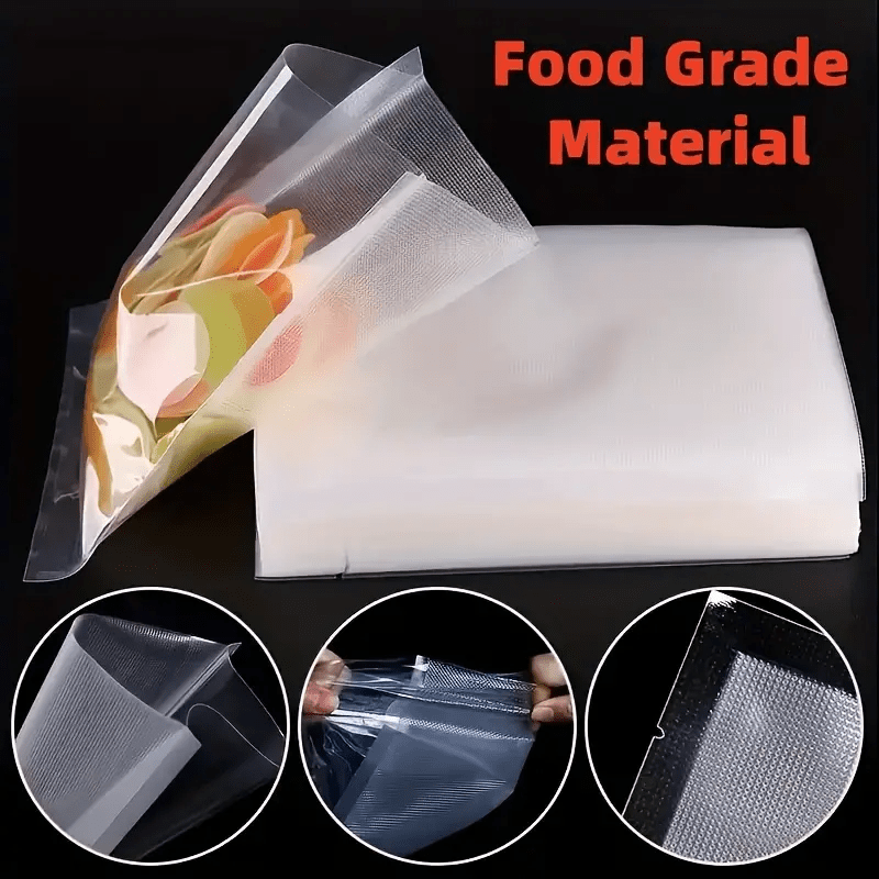 150pcs Bolsas de Sellado al Vacío Premium - Conservación Hermética de Alimentos, Reutilizables y Duraderas para Mantener la Frescura, Extender la Vida Útil, Prevenir el Descomposición - Esenciales del Hogar, Bolsas de Almacenamiento al Vacío