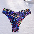 Paquete de 10 bragas con estampado de onda sin costuras para mujer, estampado de leopardo y unicolor, tejido suave y transpirable, ropa interior sexy para damas
