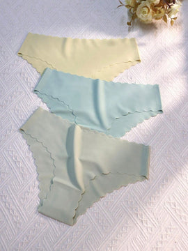 6 piezas de bragas femeninas sin costuras con borde ondulado triangular, ropa interior respirable y comoda con estampado de leopardo invisible
