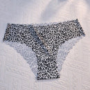 6 piezas de bragas femeninas sin costuras con borde ondulado triangular, ropa interior respirable y comoda con estampado de leopardo invisible