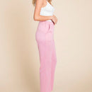 Pantalones casuales para mujer con detalle de pinzas, pantalones de salon ajustados con bolsillos, corte relajado, cintura elastica, de enagua, talle alto, rosa, largo tobillo, tela suave, ideal para ropa de estar en casa, salidas, uso diario o viajes,