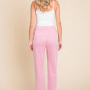 Pantalones casuales para mujer con detalle de pinzas, pantalones de salon ajustados con bolsillos, corte relajado, cintura elastica, de enagua, talle alto, rosa, largo tobillo, tela suave, ideal para ropa de estar en casa, salidas, uso diario o viajes,