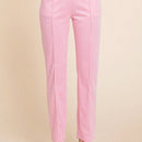 Pantalones casuales para mujer con detalle de pinzas, pantalones de salon ajustados con bolsillos, corte relajado, cintura elastica, de enagua, talle alto, rosa, largo tobillo, tela suave, ideal para ropa de estar en casa, salidas, uso diario o viajes,