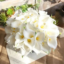 20 piezas de ramo de calas artificiales - Flores blancas de plástico realistas para bodas, Día de San Valentín, Día de la Madre, Semana Santa y decoración del hogar, accesorios para ramos