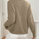 Lune cardigan casual de mujer de un solo botonadura, de manga larga y hombros caidos, en unicolor, para otono/invierno