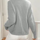 Lune cardigan casual de mujer de un solo botonadura, de manga larga y hombros caidos, en unicolor, para otono/invierno