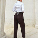 Tall pantalones entallados de mujer de cintura elastica tejidos para otono e invierno