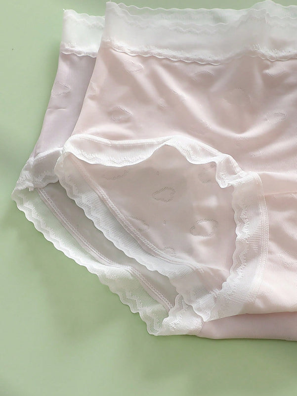 Set de 5 pantis sin costuras para mujer con diseno de nubes asimetrico y borde de cintura media