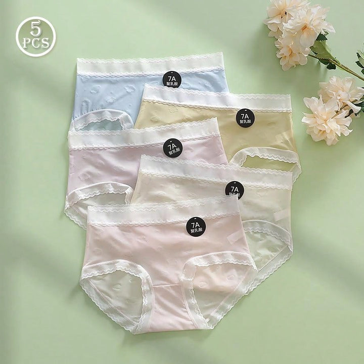 Set de 5 pantis sin costuras para mujer con diseno de nubes asimetrico y borde de cintura media