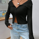 Ezwear chaqueta tipo cardigan de ajuste cenido con hombros descubiertos y cremallera