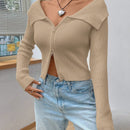 Ezwear chaqueta tipo cardigan de ajuste cenido con hombros descubiertos y cremallera