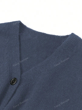 Nuevo cardigan de punto de manga larga informal con cuello en v y abotonado, color negro, para mujeres, adecuado como prenda de abrigo, estilo otono/invierno 2024