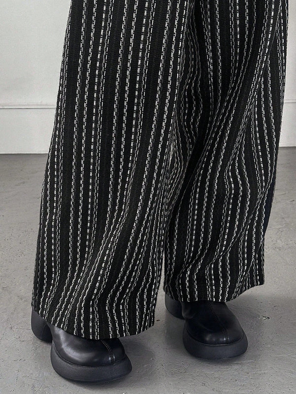 Friful pantalones anchos de mujer con cordon en la cintura, estilo casual para uso diario, con rayas