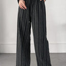 Friful pantalones anchos de mujer con cordon en la cintura, estilo casual para uso diario, con rayas