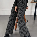 Friful pantalones anchos de mujer con cordon en la cintura, estilo casual para uso diario, con rayas