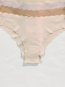 Paquete de 12 bragas de bikini sin costuras con ribete ondulado para mujeres, multicolor